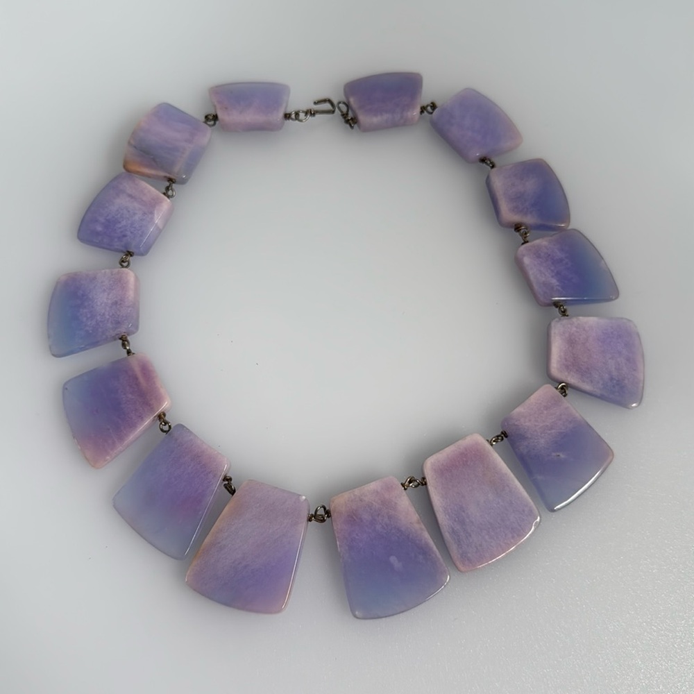 Blue chalcedony Real Stones necklace